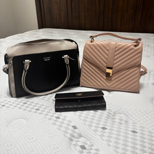 Pink and Black Guess purses grouping - R555