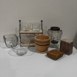 Home Decor Grouping (small display shelf and more) - R560