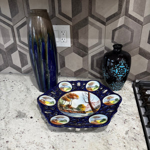 Stone vases and decorative plate - R584