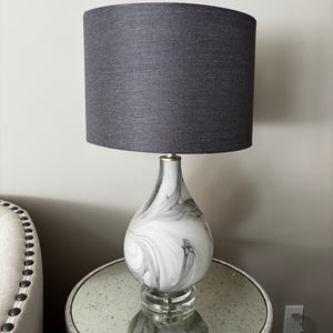 26' table lamp with glass marble look base - J409