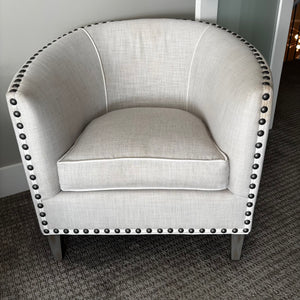 Norwalk furniture Sally Chair with studded detail (some wear/staining on arms) -J411