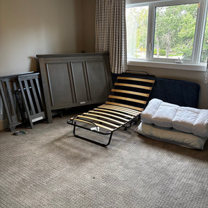 Oxford Baby solid wood crib to toddler bed grouping  (significant wear on frame edges) - J418