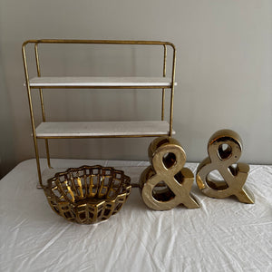 Home Decor Grouping (gold stoneware treble clefs and more) - J427