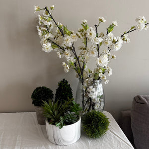 Small Artificial Plants and faux cherry blossoms Grouping - J431