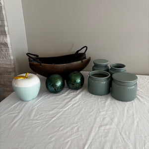 Home Decor Grouping (ceramic canisters and more) - J432