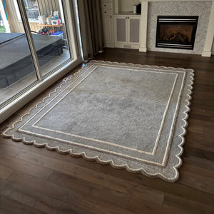 8’ x 10’ Tahari grey wool area rug (thick pile) - J444
