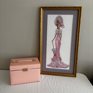 Home Decor Grouping (pink jewellery box and sparkling print)-J459