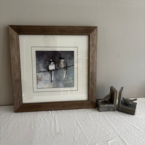 Home Decor Grouping (22” x 22” bird print and bookends)-J462