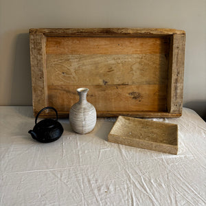 Rustic home grouping (wooden tray and more)-J465