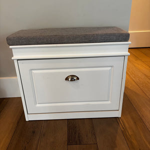Shoe Storage bench with upholstered seat - J469