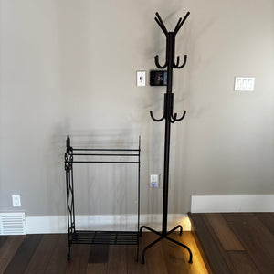 Home Decor Grouping (metal coat rack and blanket stand) - J472