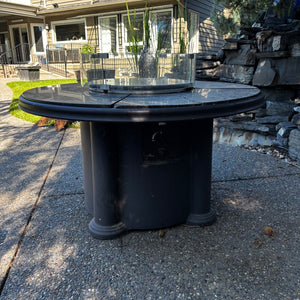 Outdoor propane fire table (some chips in the marble) - J492