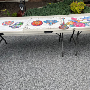 Colourful completed puzzles grouping - J548 ***tables not included