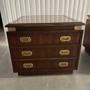 Vintage Kroehler solid wood  three drawer side table - U612