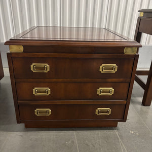 Vintage Kroehler solid wood  three drawer side table - U613