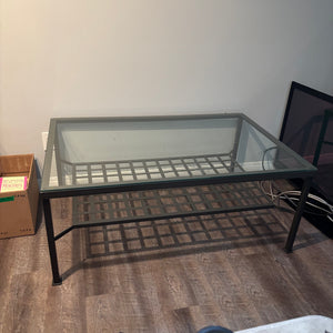 Modern glass and metal coffee table - C805