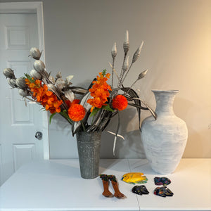 Home Decor Grouping ( large wooden vase and more) C815