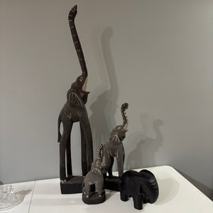 Home Decor Grouping(wood and resin  elephants) C820