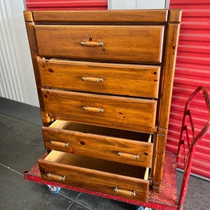 Bassett furniture Solid wood 5 drawer highboy dresser - U805