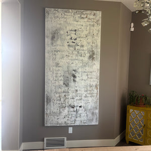 83” x 39” Modern canvas artwork (grey tones)-S605