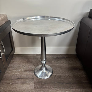 Modern aluminum pedestal accent/side table - S616