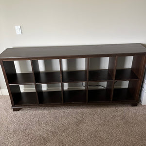 73.5” Brown/black shelf/tv stand - S723