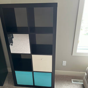 Ikea brown/black Kallax shelf - S726