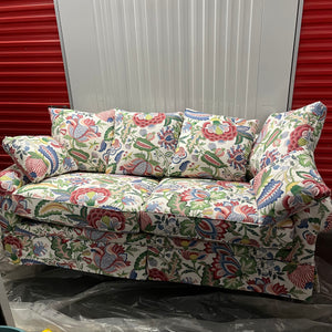 Ikea Ektorp bright floral fabric covered sofa - U822