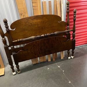 Antique Walnut 4 poster bed frame (double) - U839