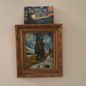 C711 Artwork grouping (Starry Night by Van Gough) one framed print and one canvas