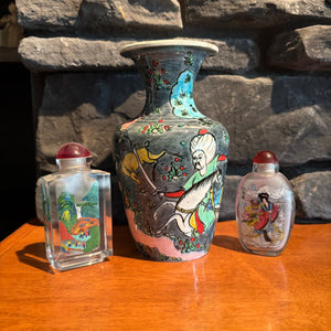 C734 Asian themed grouping (Chinese ceramic vase and more)