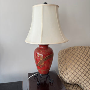 C735 Asian inspired table lamp with ceramic base (25" tall)
