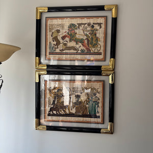 C738 Vintage Franklin Mint Egyptian framed prints
