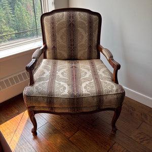 C740 French provincial style upholstered arm chair