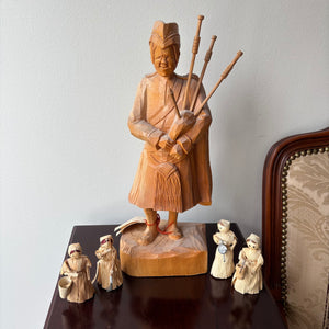 C746 Art Grouping (folk art wooden piper and more)