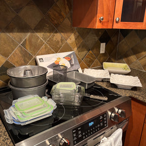 C767 Kitchen Grouping (glass storage dishes, bundt pan and more)
