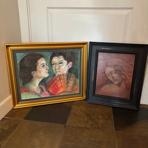 C805 Artwork Grouping ("Two Sisters" print by Mary Cassett and La Scapigliata by DaVinci)