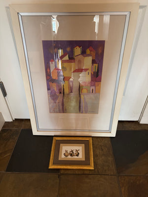 C808 Artwork Grouping (Tuscan Villas by Giuliana Lazzerini (22" x 29") and Shaun Tan rabbit print,8" x 10")