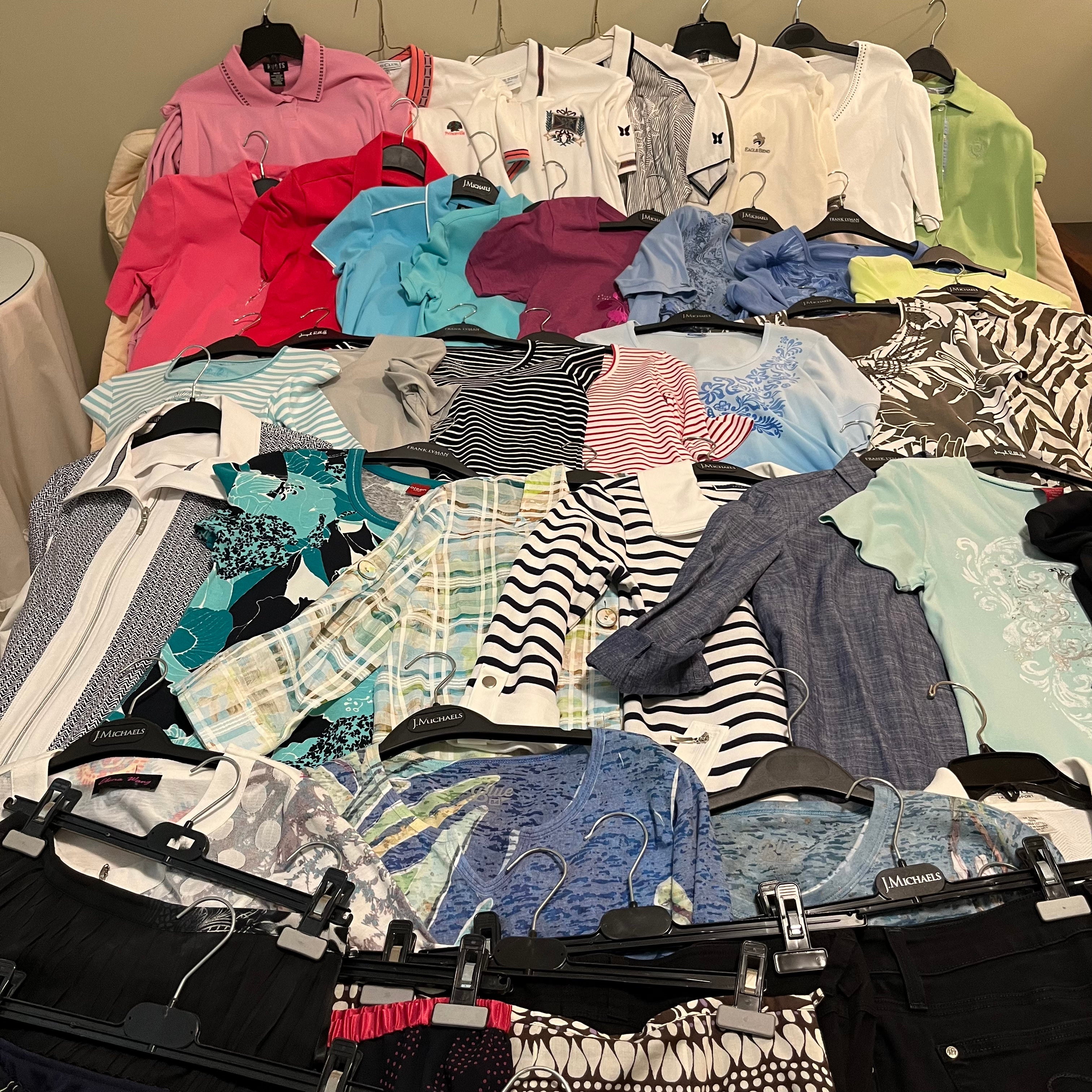E511 Womens Medium Size Clothing Grouping (shirts, pants, skirts and jackets, Elena Wang and more)