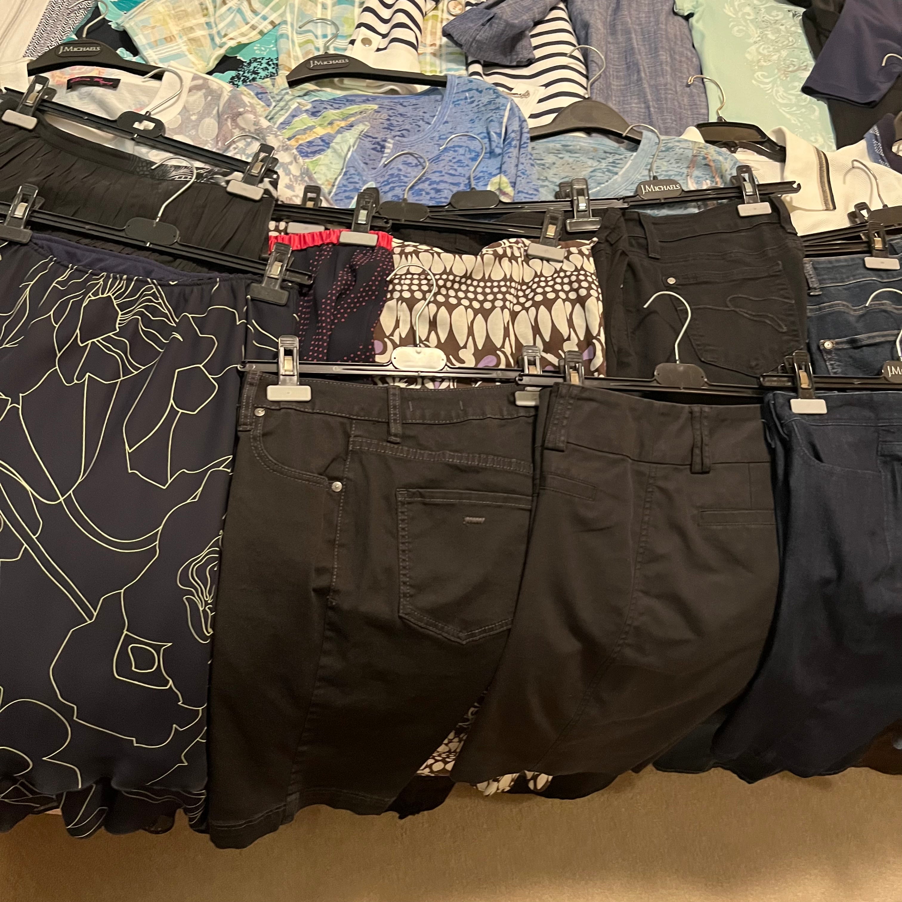 E511 Womens Medium Size Clothing Grouping (shirts, pants, skirts and jackets, Elena Wang and more)