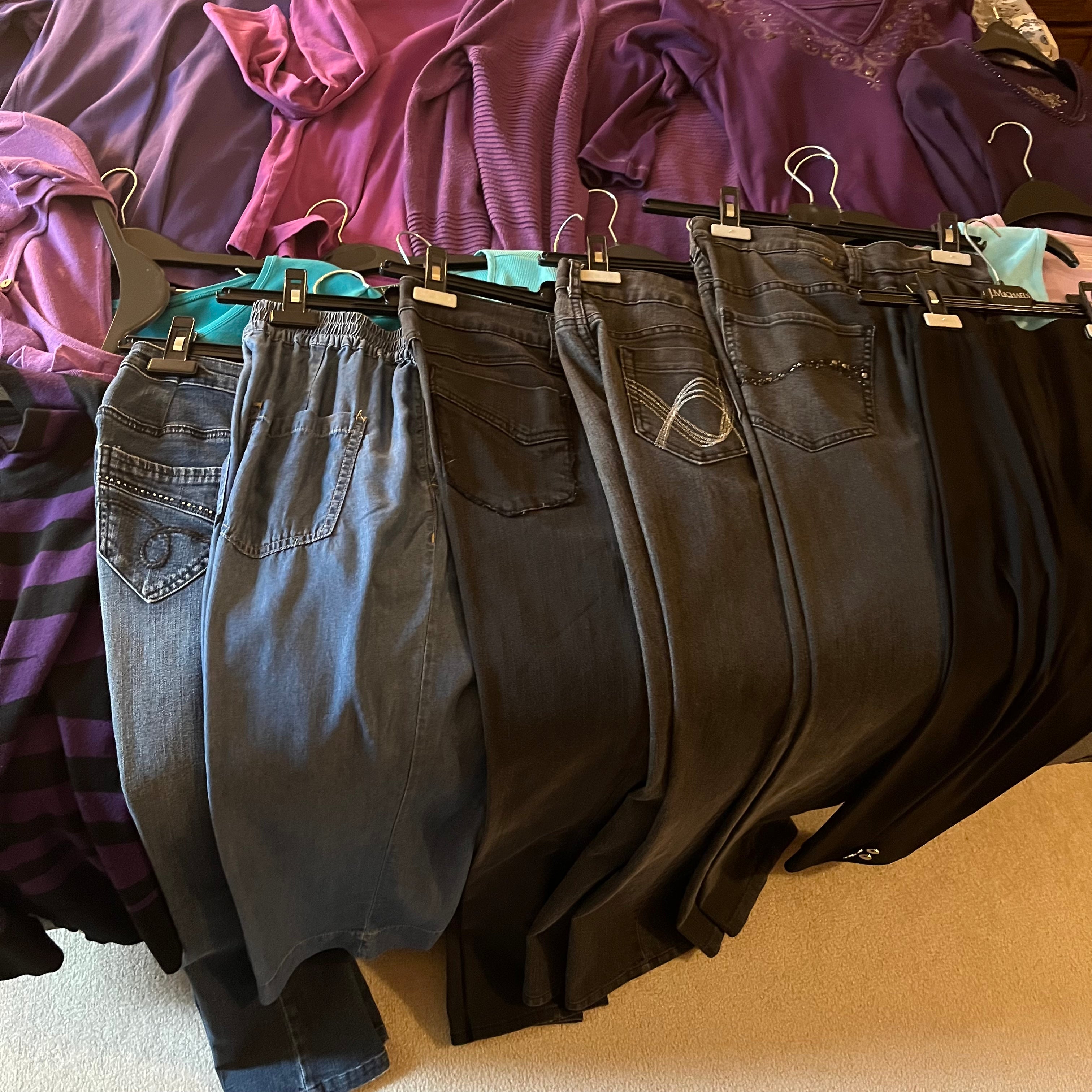 E521 Womens small clothing grouping (long sleeved tops and jeans, Northern Reflections and more)