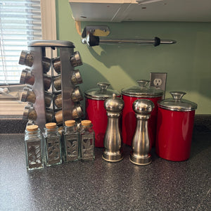 W564A Kitchen Grouping (Red Tin canister set and more)