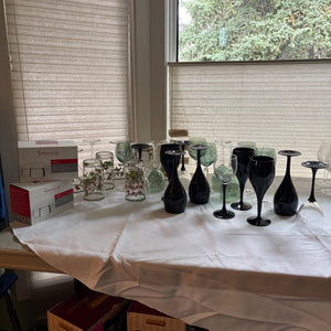 W568A Vintage Stemware and glasses grouping