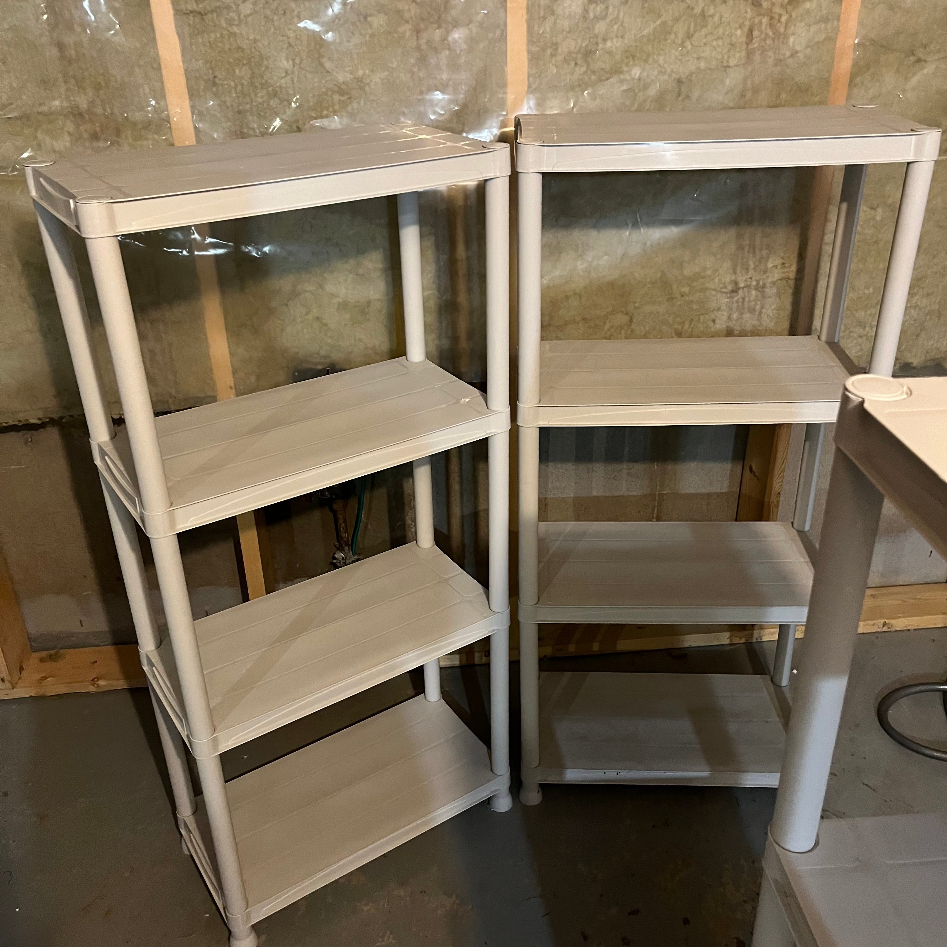 W712 3 Plastic Shelving Units