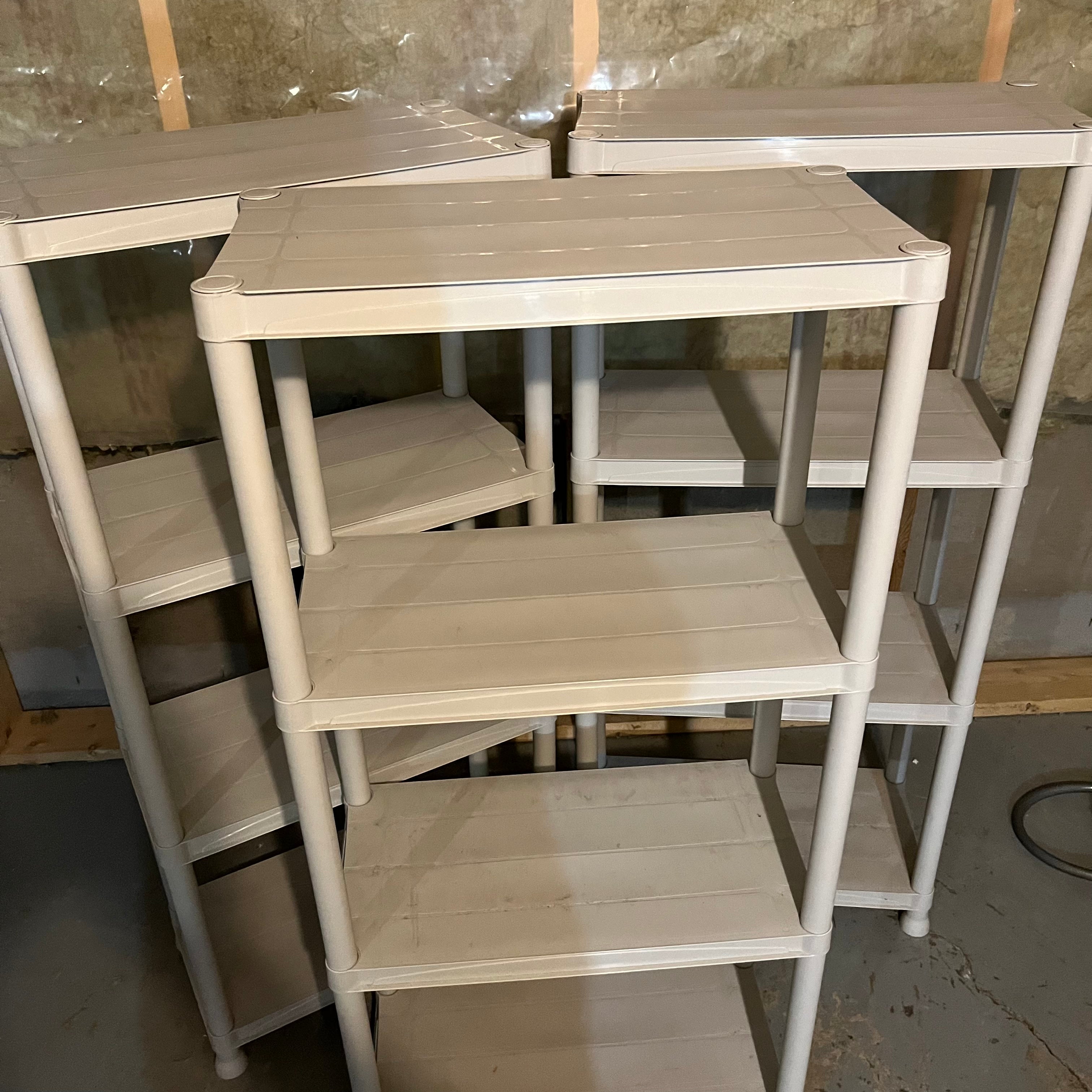W712 3 Plastic Shelving Units