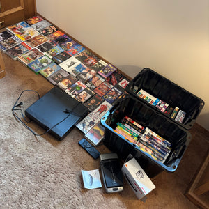 W592 VHS Player and tapes grouping