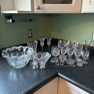 W605 Vintage Crystal Grouping (heavy centre bowl and more)