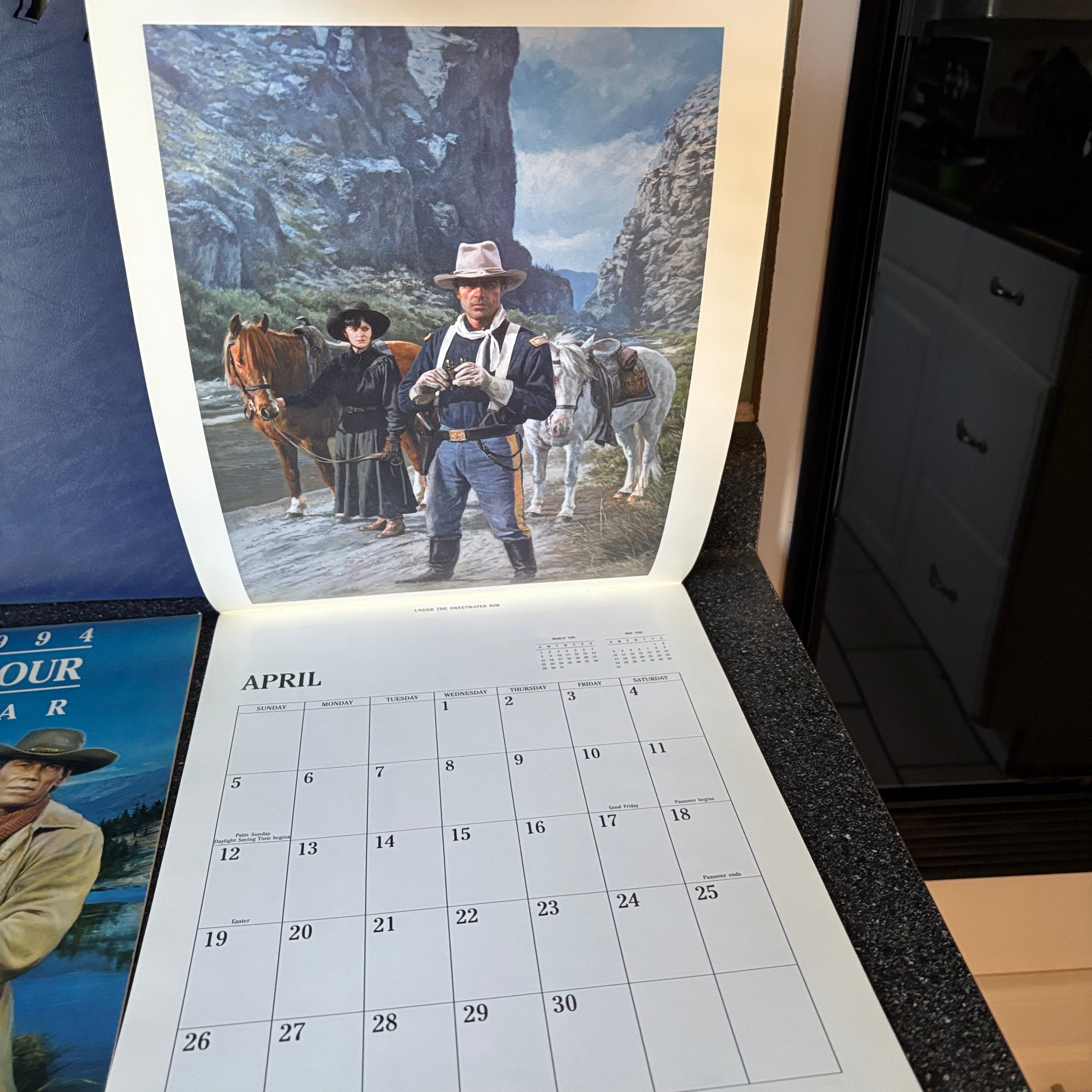 W606 Vintage Collectibles Grouping (Louis Lamour calendar and more)