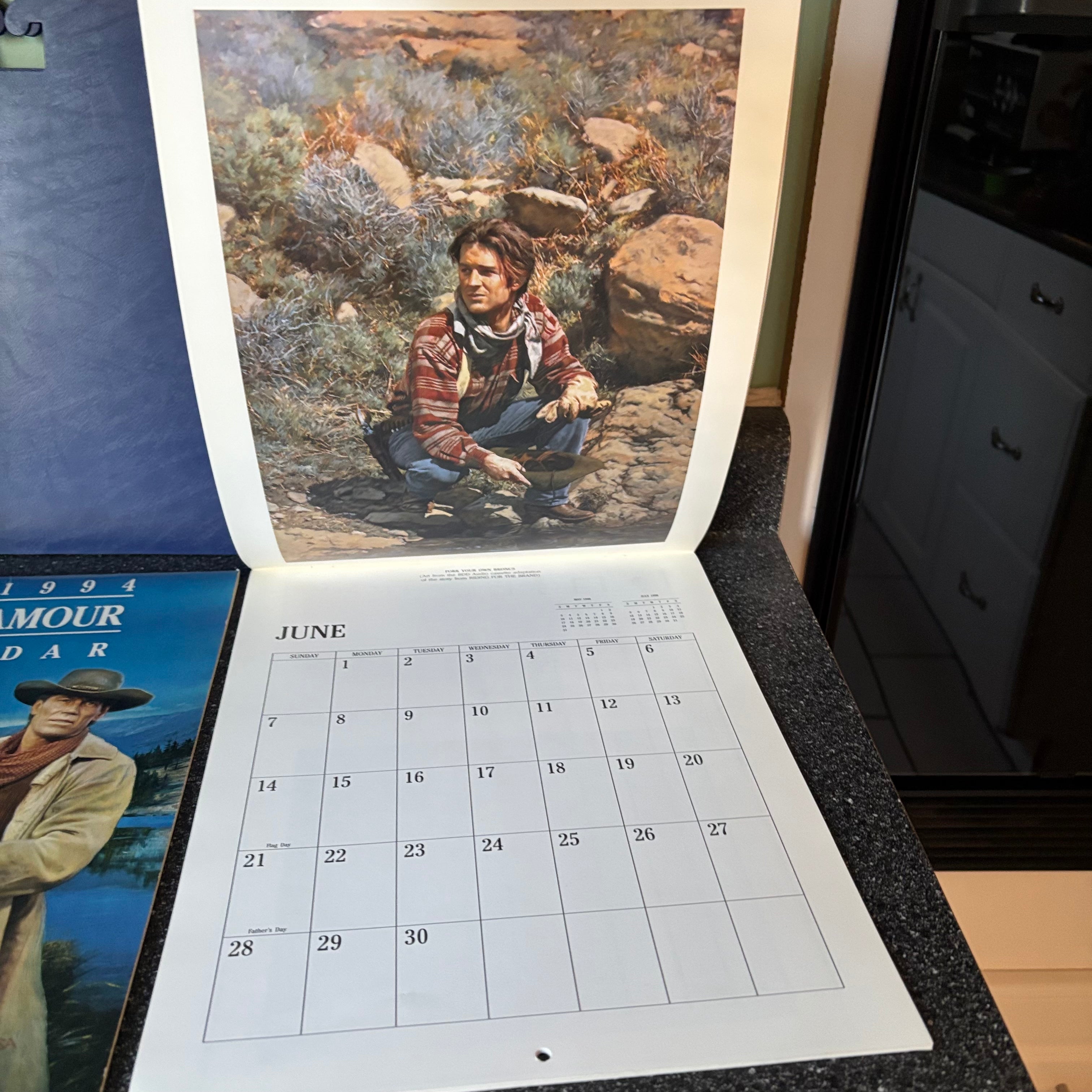 W606 Vintage Collectibles Grouping (Louis Lamour calendar and more)