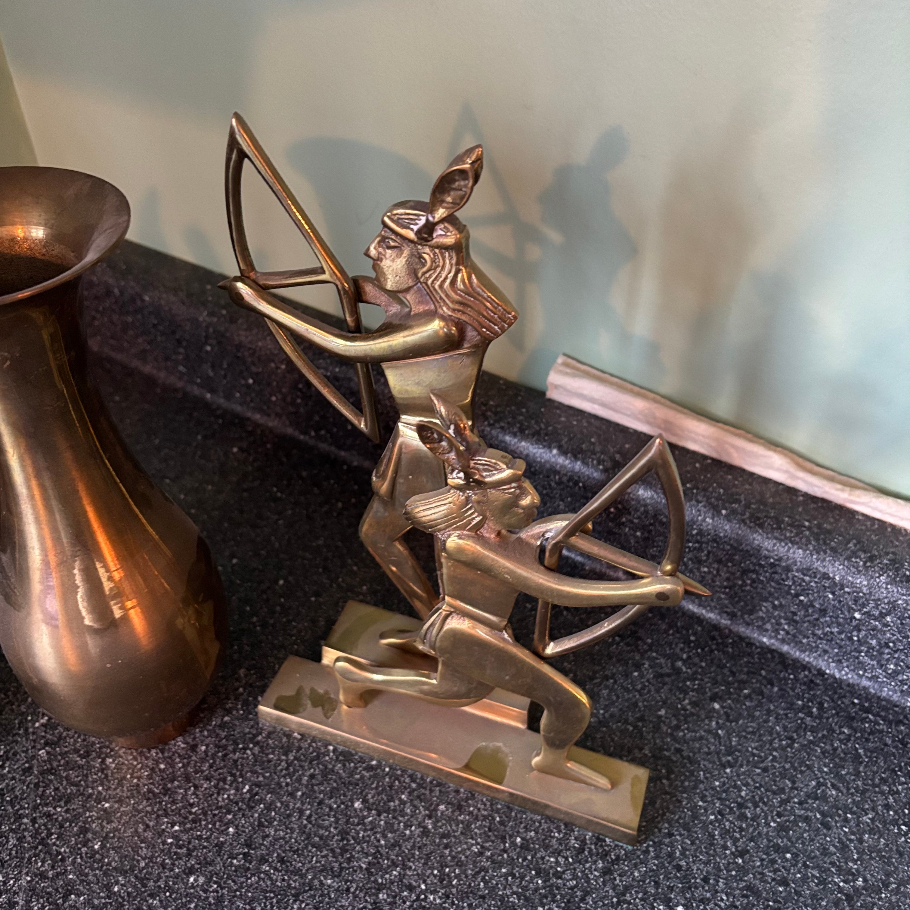 W607 Vintage Brass Grouping (urn style vase and more)